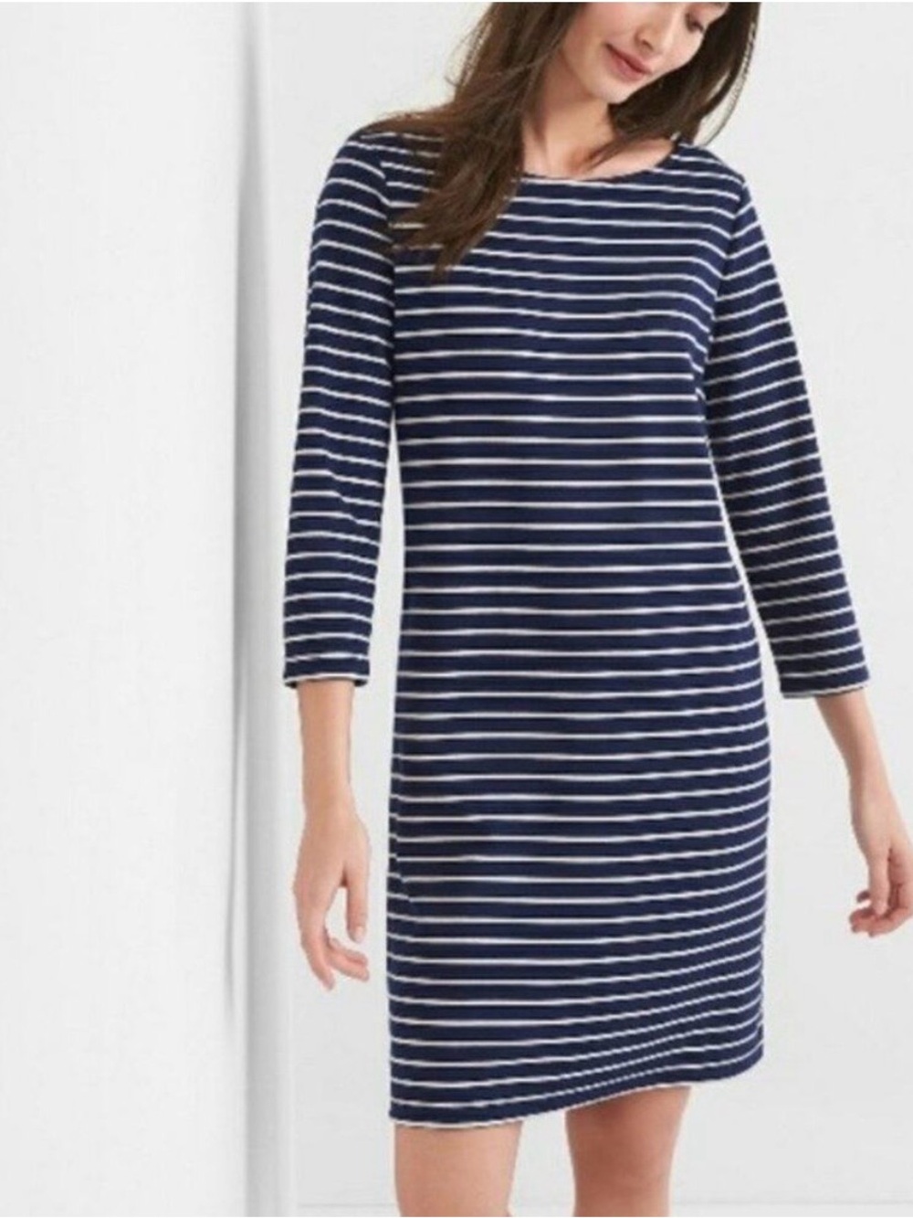 GAP Striped Navy and White Boatneck Dress